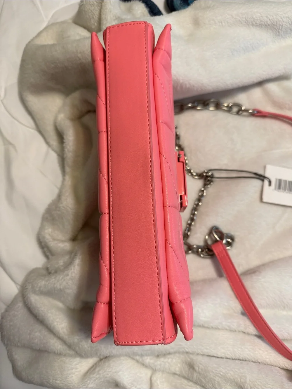 NWT Steve Madden Quilted Bhera Shoulder Bag In Thrift Pink - Picture 7 of 11